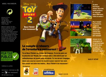 Toy Story 2 - Buzz Lightyear to the Rescue! (Europe) box cover back